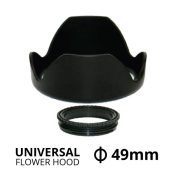 Jual lens hood universal flower hood ukuran diameter 49 milimeter