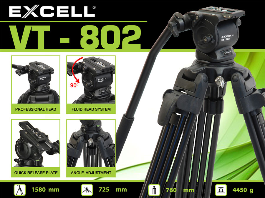 Excell VT 802 Video Tripod