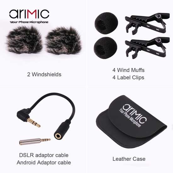 Jual Ulanzi AriMic Dual-Head Lavalier Microphone 1.5m