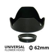 Jual lens hood universal flower hood ukuran diameter 62 milimeter