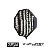 jual Portable Octagonal Softbox 80cm with Grid
