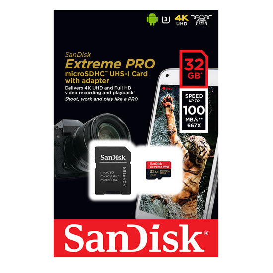 Jual Sandisk Extreme Pro MicroSDHC UHS-I U3 100MB-S 667x – 32GB Harga Terbaik dan Spesifikasi