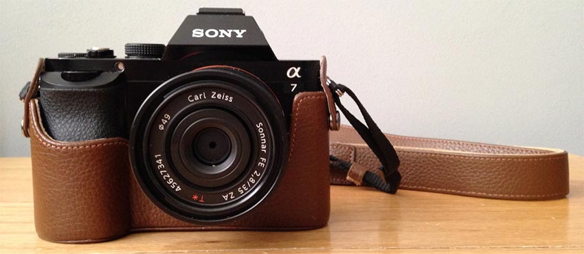 jual Leather Half Case for A7 Mark II Brown