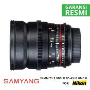 Jual Samyang 24mm T1.5 VDSLR ED AS IF UMC II for Nikon Murah. Cek Harga Samyang 24mm T1.5 VDSLR ED AS IF UMC II for Nikon disini, Toko Kamera Surabaya Jakarta - Plazakamera.com