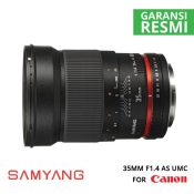 Jual Lensa Samyang 35mm F1.4 AS UMC for Canon AE. Cek Harga Lensa Samyang 35mm F1.4 AS UMC for Canon AE disini, Toko Kamera Online - Plazakamera.com