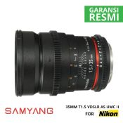 Jual Lensa Samyang 35mm T1.5 VDSLR AS UMC II for Nikon Murah. Cek Harga Samyang 35mm T1.5 VDSLR AS UMC II for Nikon di Toko Kamera Online Surabaya Jakarta - Plazakamera.com