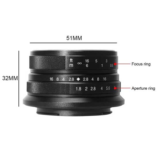 Jual Lensa 7Artisans 25mm f1.8 for Canon EOS-M Black