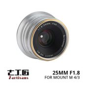Jual Lensa 7Artisans 25mm f1.8 for Panasonic dan Olympus M 4-3 - Silver