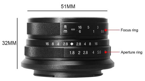 Jual lensa 7Artisans 25mm f1.8 for Sony E-Mount Black
