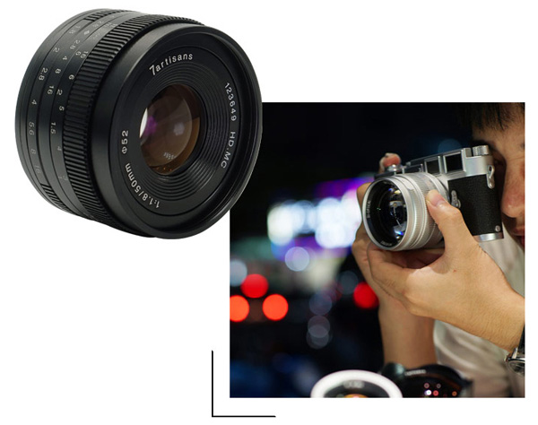 Jual Lensa 7Artisans 50mm f1.8 for Canon EOS M - Black 