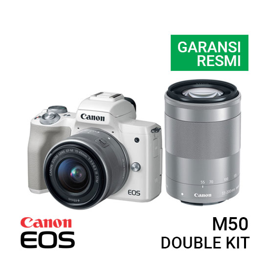 Jual Canon EOS M50 Kit EFM 1545mm + EFM 55200mm Harga Murah