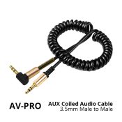 jual audio AV-PRO AUX Coiled Audio Cable 3.5mm Male to Male harga murah surabaya jakarta