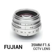 jual lensa Fujian 35mm F1.6 CCTV Lens Silver harga murah surabaya jakarta