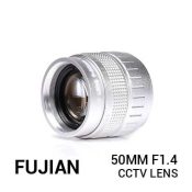 jual lensa Fujian 50mm F1.4 CCTV Lens Silver harga murah surabaya jakarta