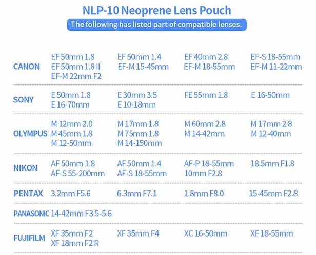 Jual JJC Neoprene Lens Pouch NLP-10 Harga Murah dan Spesifikasi