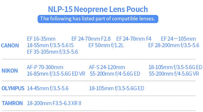 Jual JJC Neoprene Lens Pouch NLP-15 Harga Murah dan Spesifikasi