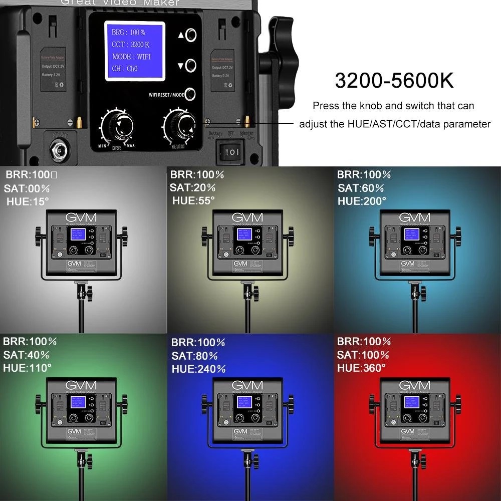 Jual GVM 800D-RGB LED Studio Video Light Harga Murah dan Spesifikasi