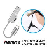 Jual Remax Enjoy Type-C to 3,5mm 2in1 Cable Audio Adaptor Splitter White Harga Murah dan Spesifikasi