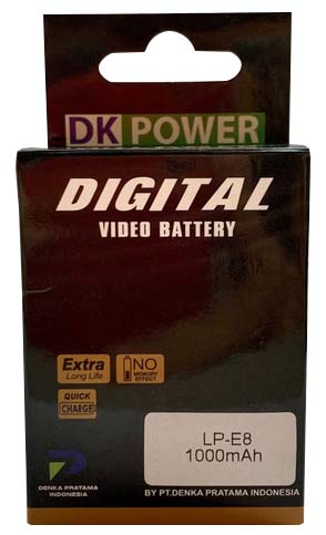 Jual DK Power Battery LP-E8 1000mAh Harga Murah dan Spesifikasi