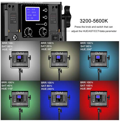 Jual GVM LED RGB 2 Light Kit with Remote 800D-RGB-2L Harga Terbaik dan Spesifikasi
