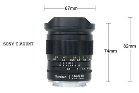 Jual TTArtisans 11mm F2.8 for Sony E-Mount Black Harga Murah dan Spesifikasi