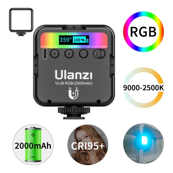 Jual Ulanzi VL-49 Rechargeable Mini RGB Light Harga Murah dan Spesifikasi