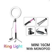 Jual Mini Ring Light 16cm with Monopod Harga Murah
